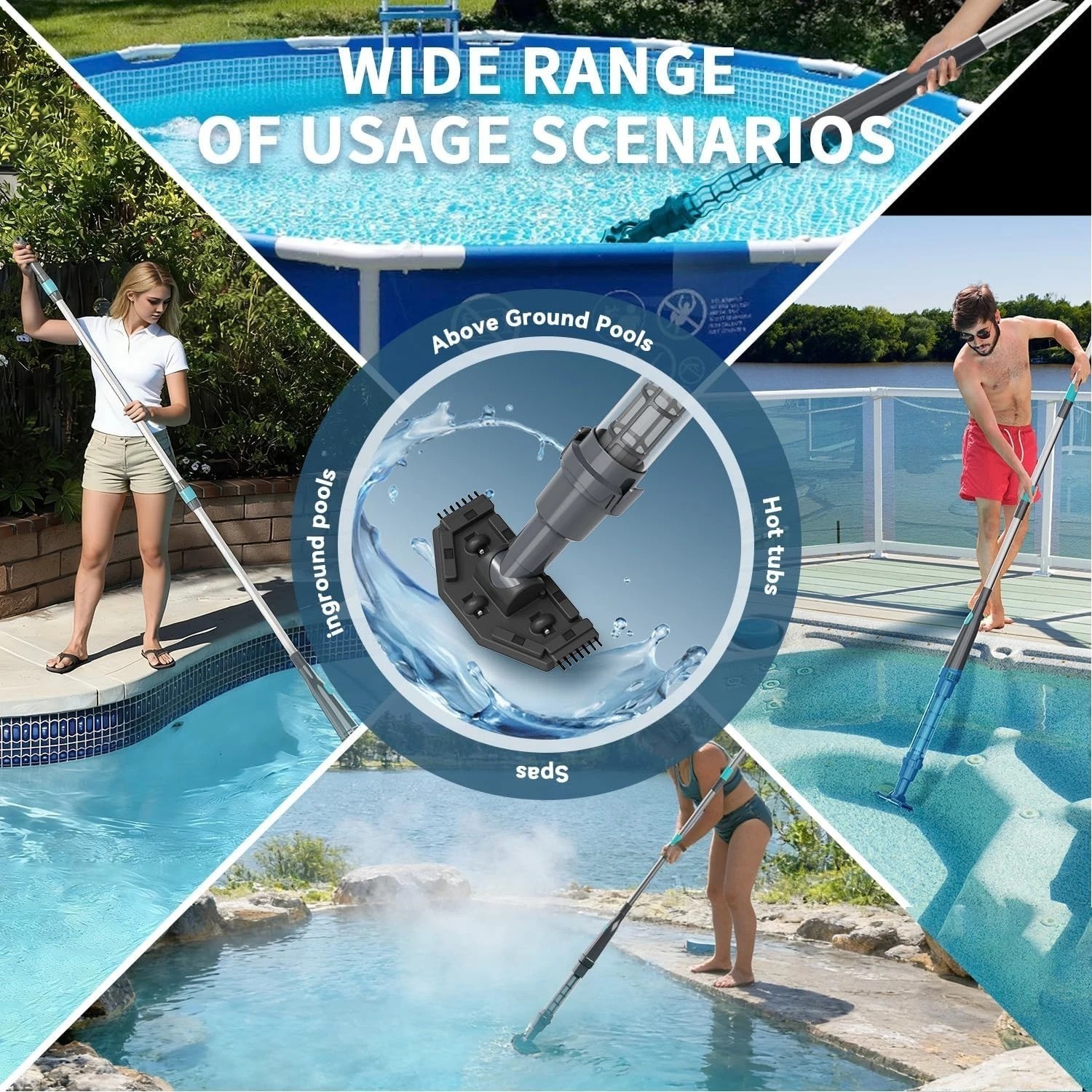 Cordless Hot Tub Vacuum Cleaner – 20W Strong Suction, Low Noise Operation