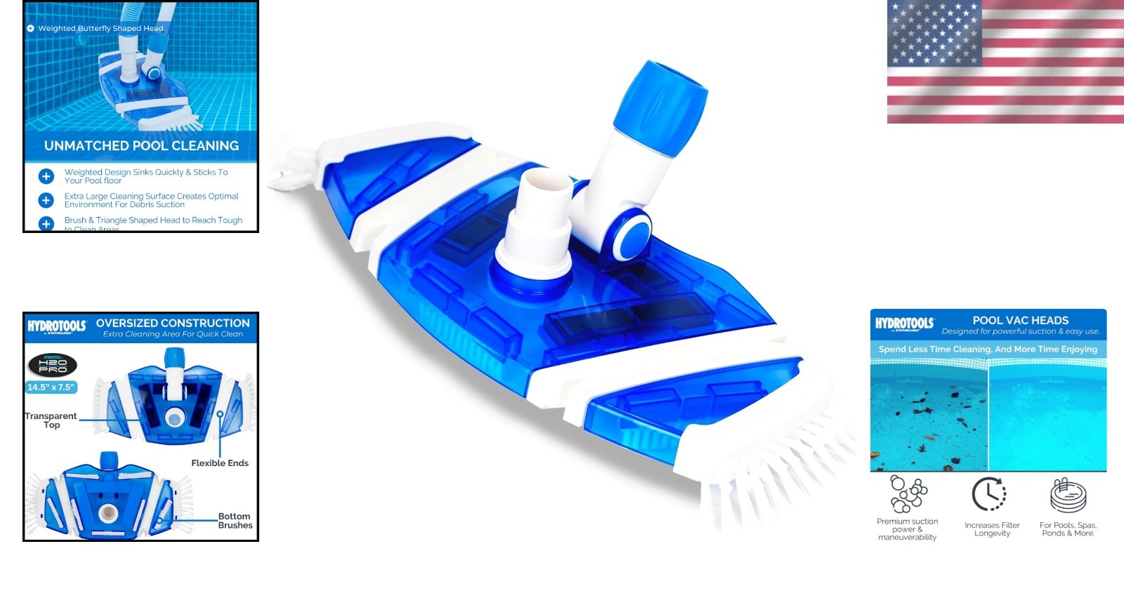Weighted Pool Vacuum Head with Universal Hose Connector – Perfect for Any Pool