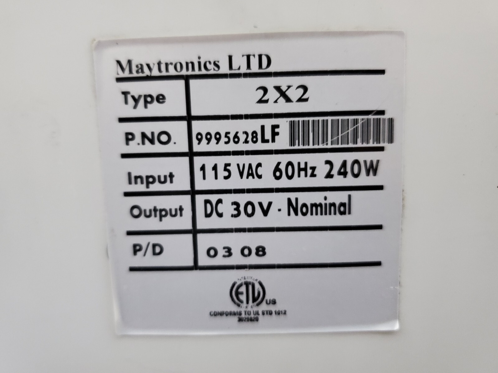 Maytronics Dolphin Pool Cleaner Low Volt Power Supply 9995628lf Type 2×2 DC 30V