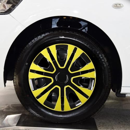 Yellowish Green Hubcap Wheel Cover 14 inch Black with Yellowish Green