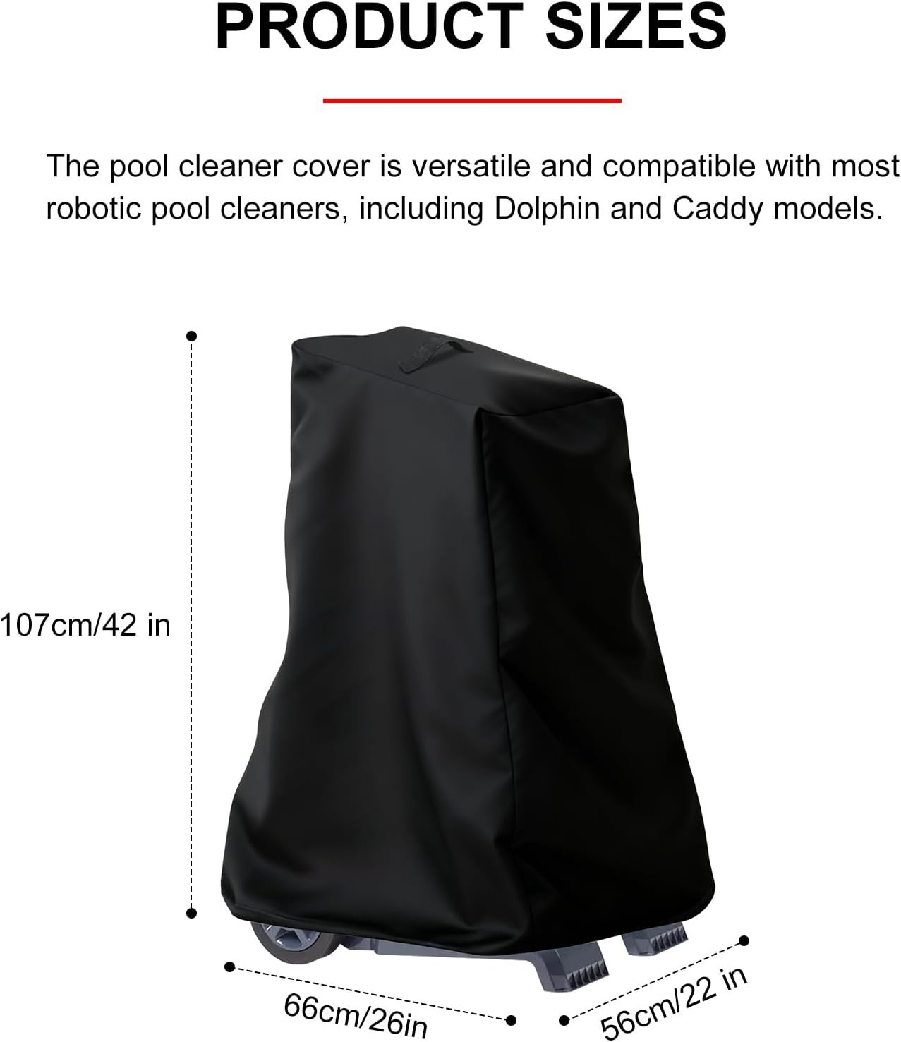 Custom-Fit Waterproof Pool Cleaner Cover – Windproof with Convenient Handle 42&Prime;H