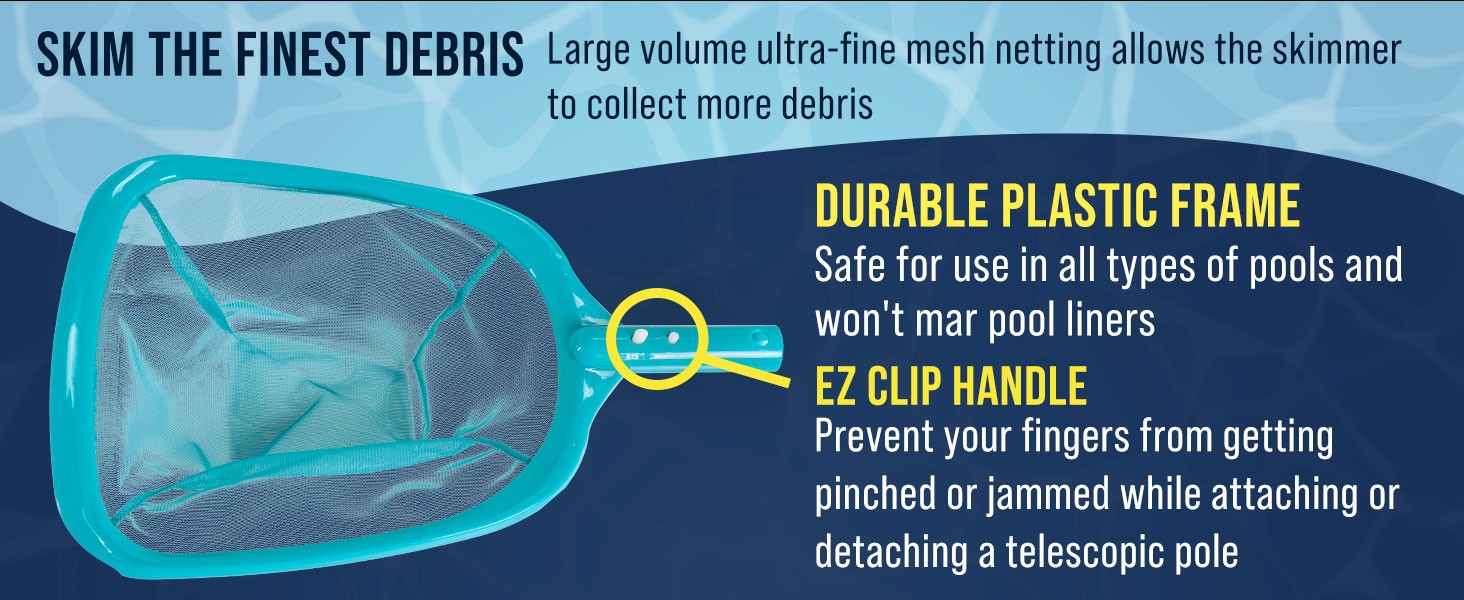 Professional Spa, Hot Tub, Pool Hand Leaf Skimmer Net with Grip Handle – Deep