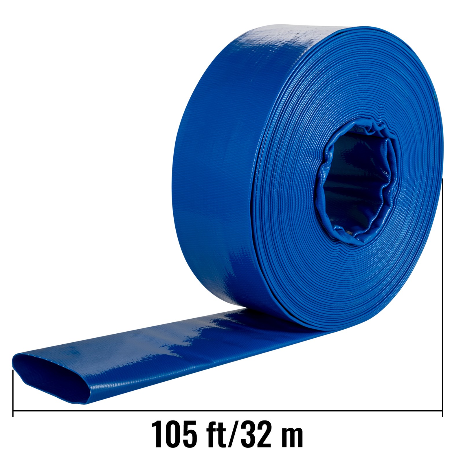 Uimoso Discharge Hose Lay Flat Hose 2&Prime; x 105&prime; PVC Backwash Drain Hose w/Clamp