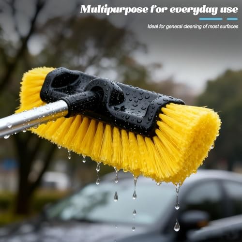 Yellow Twist-On Car Wash Brush Head with Soft Bristle – 12&Prime; Car Wash Head