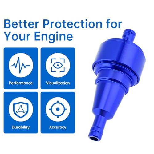 Windance 4Pcs 1/4inch Fuel Filter Fuel Switch Fuel Line Replacement Kit,1M Blue