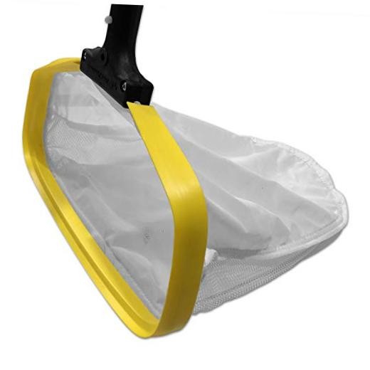 Pool Net – 14&Prime; Round, Yellow, Plastic, Polycarbonate Handle, Compact, Durable