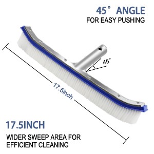 Swimming Pool Brush for Cleaning Pool Walls, Tiles & Floors, Heavy Duty Aluminum