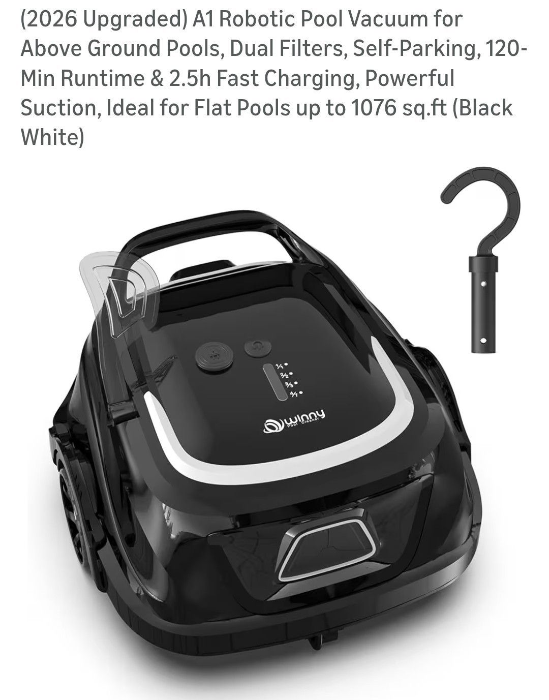 Wybot A1 Robotic Pool Cleaner Dual Filters Self-Parking Above/In Ground Pools
