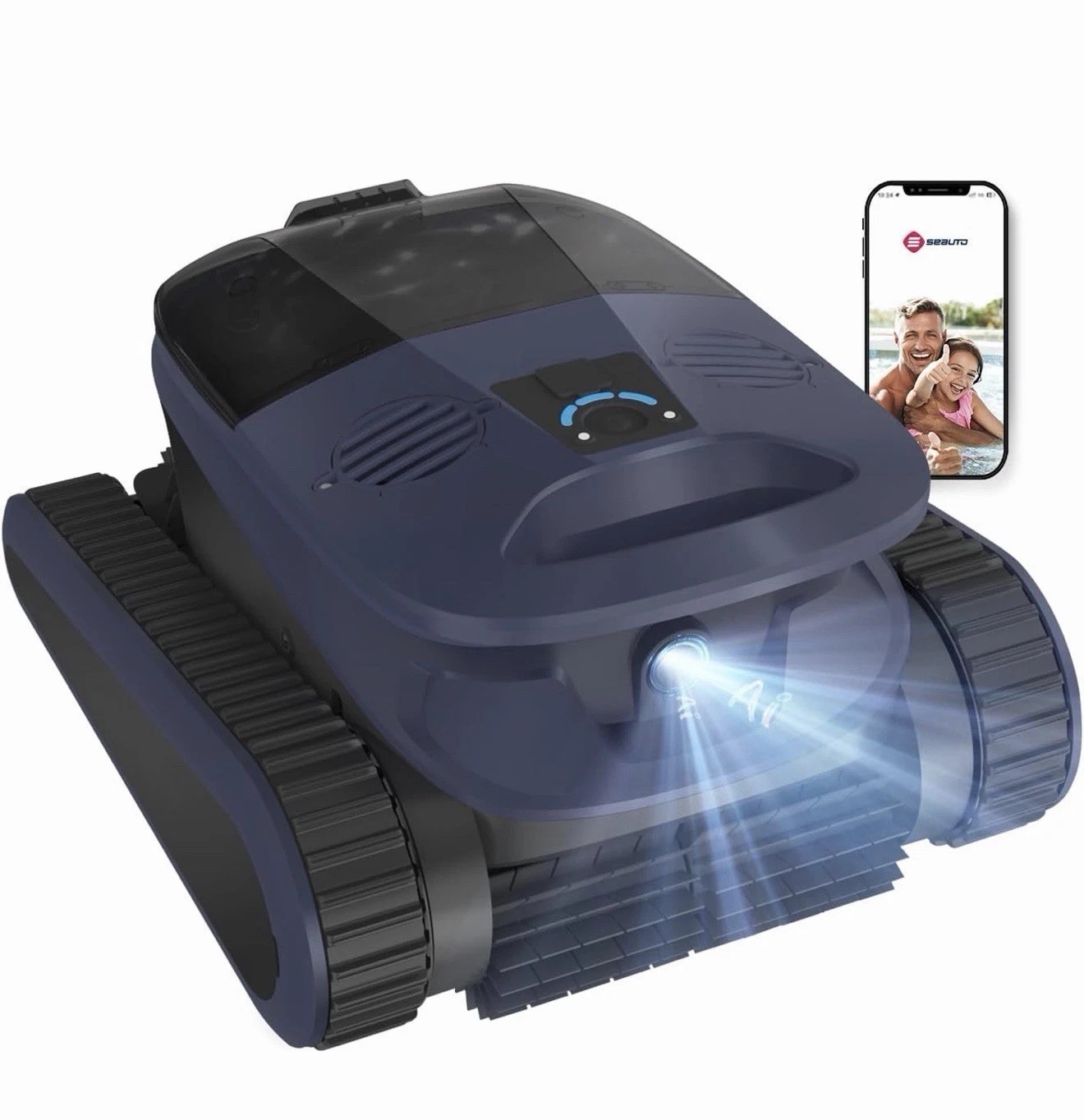 Seauto SAT40 Robotic Pool Cleaner Pool Vacuum for Inground Pools 4 Modes Cleaner