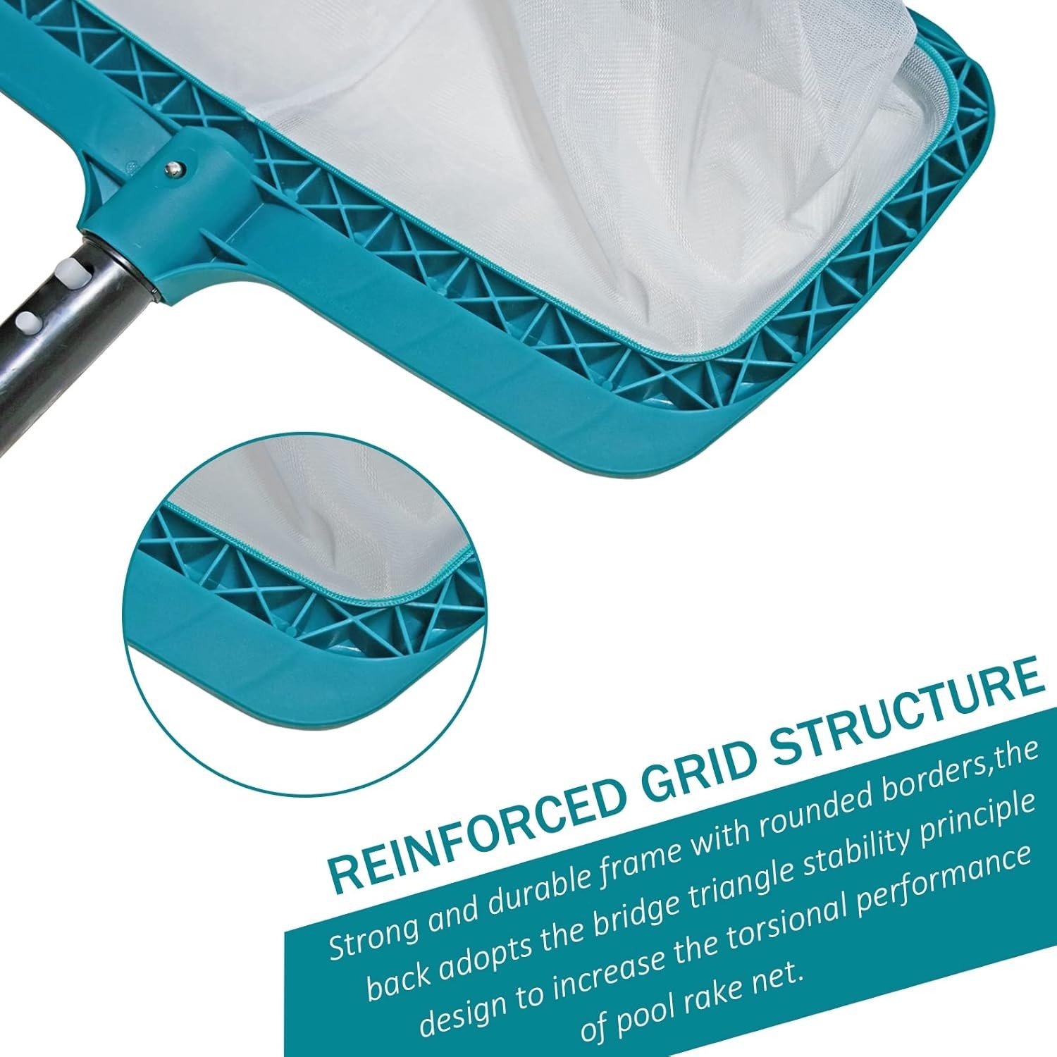 Heavy Duty Pool Leaf Rake 17in Net Pool Skimmer for In-ground & Above Ground …