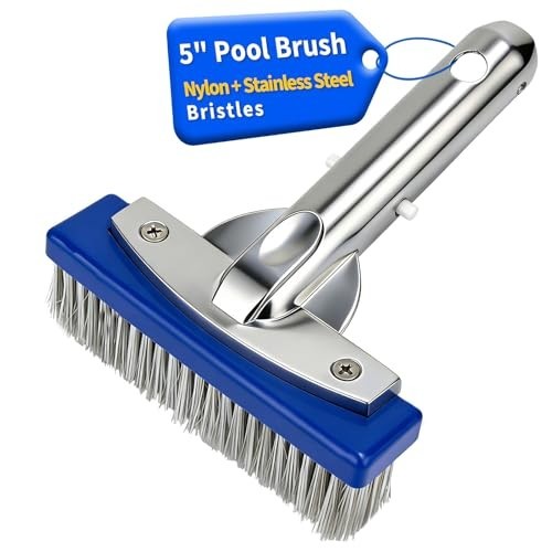 5in Pool Brush Head Nylon Stainless Steel Bristles for Tile Concrete Walls
