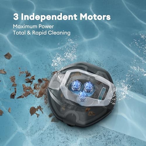 Cordless Robotic Pool Cleaner with Remote Control, Pool Vacuum for Above Green