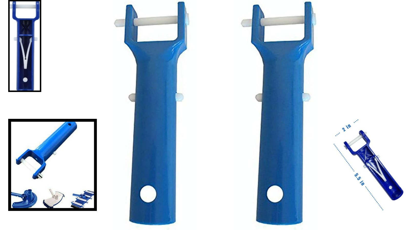 Efficient Pool Vacuum Handle Replacement with V-Clip & Pin – Sturdy Blue Design