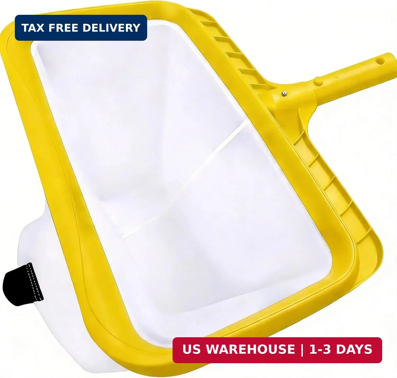 Professional Pool Skimmer Net with Yellow Frame & 30-Mesh – Heavy Duty Deep Leaf