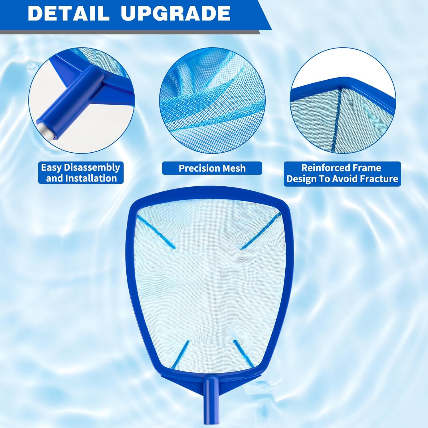 Pool Net – Pool Skimmer Net with 5 Section Adjustable Telescopic Aluminum Pole，2