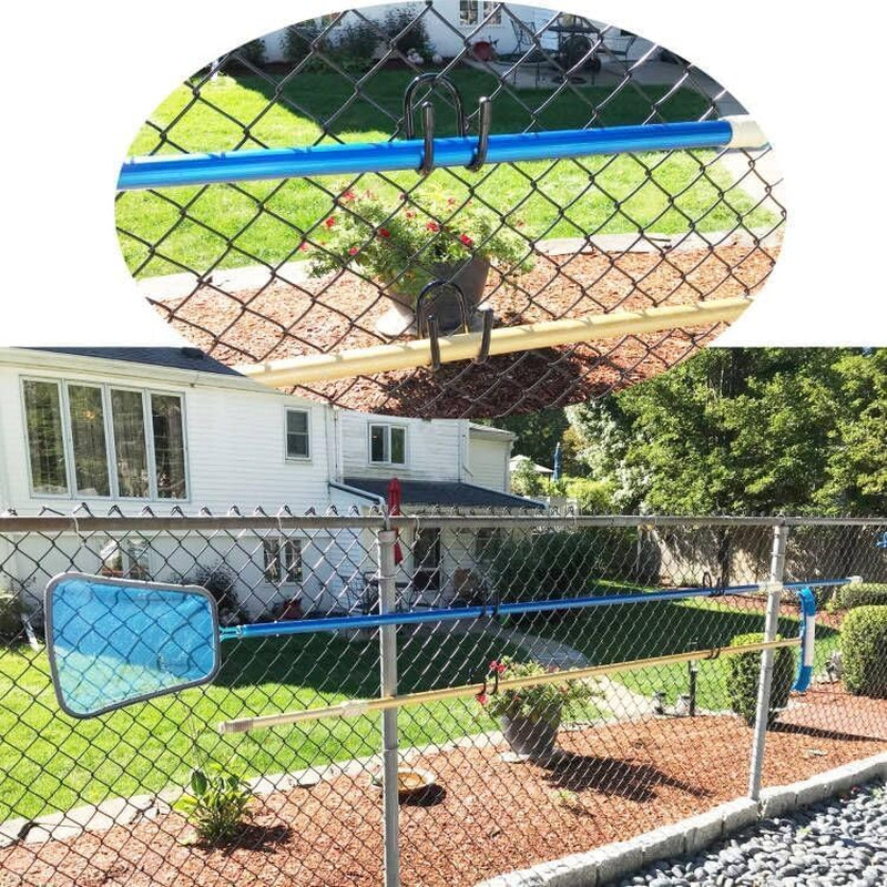 4 Pack Pool Pole Hanger Holder – Wall Mount or Fence Mount, Ideal Hooks for Tele