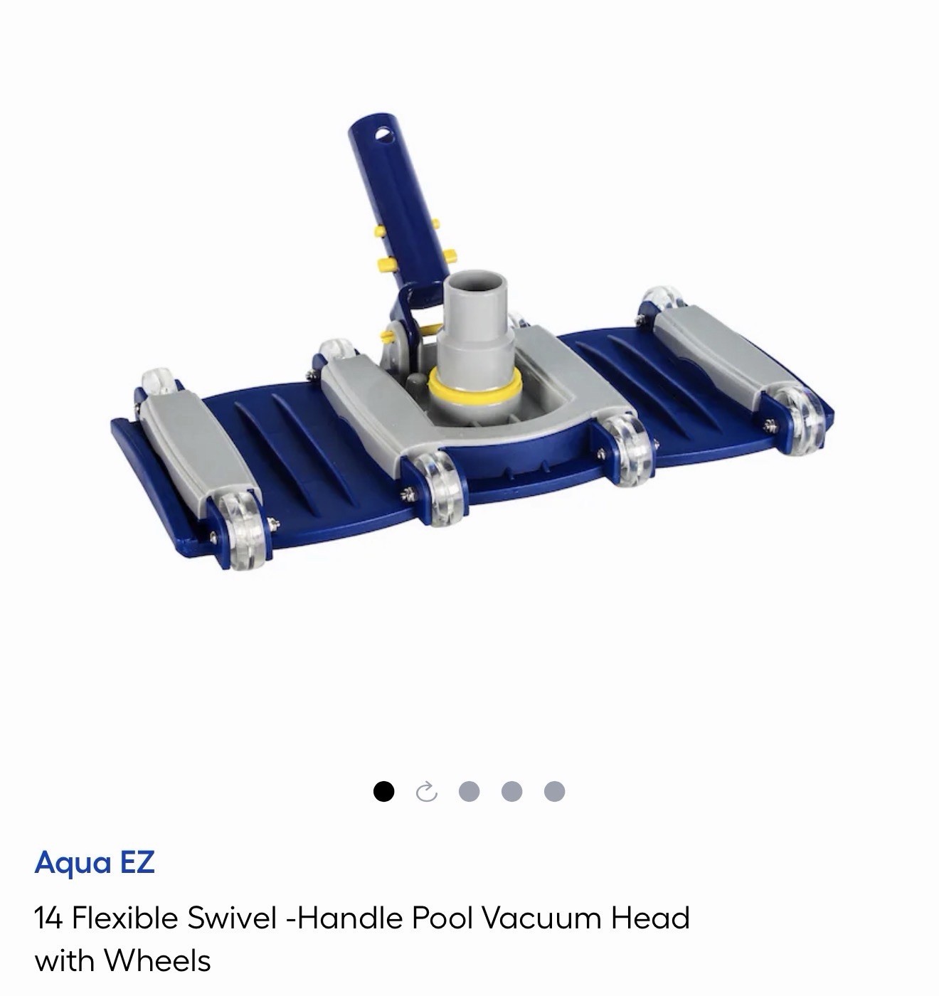 Aqua EZ 14&Prime; Pro Concrete Pool Vacuum Head – VH302 – Skate Wheels – Flexible Body