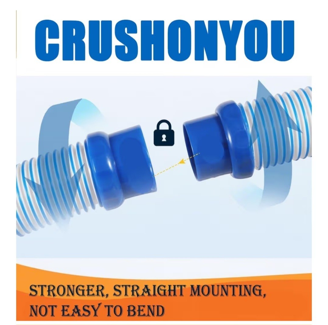 CRUSHONYOU Pool Cleaner Hose 6 Pack 39in 1-1/2in ID Blue EVA/PE