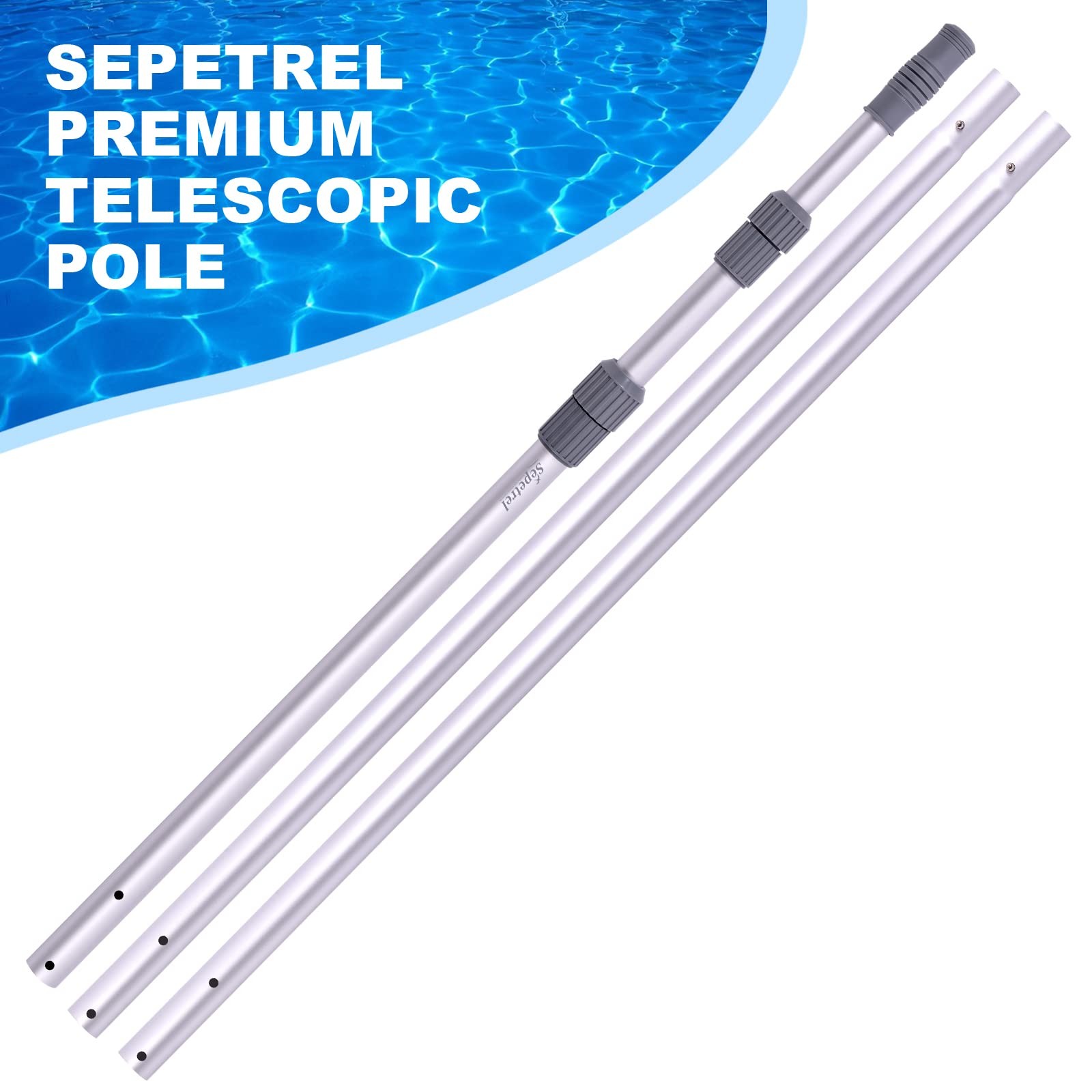 Pool Pole – Professional 15 Foot Telescoping Swimming Pool Cleaning Poles,Adj…