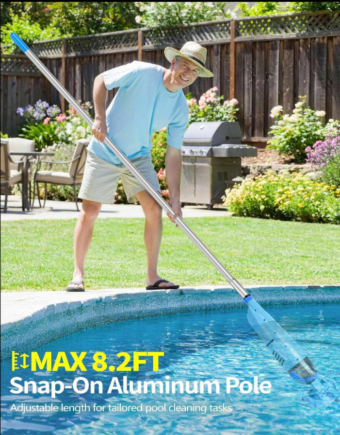 KimPump Cordless Pool Vacuum with 4 Filters, 20.5 GPM for Above/Inground Pools,