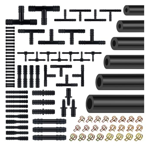 6PCS 5Ft Silicone Vacuum Hose Automotive Kit – ID 1/8&Prime; 5/32&Prime; 3/16&Prime; 1/4&Prime; 5/16&Prime;