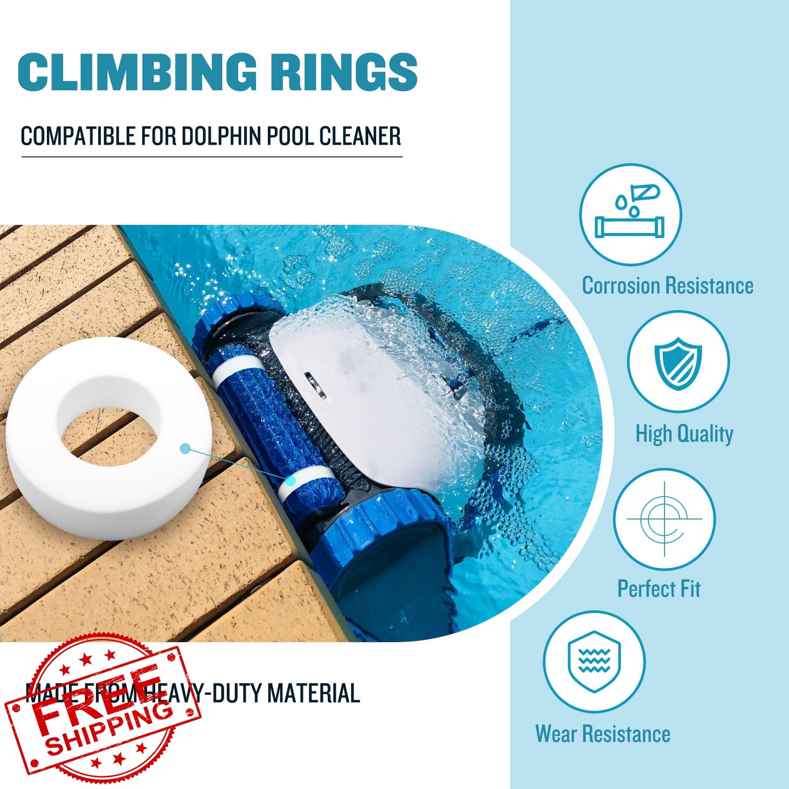 Vizava Dolphin Pool Cleaner Foam Ring 4PK