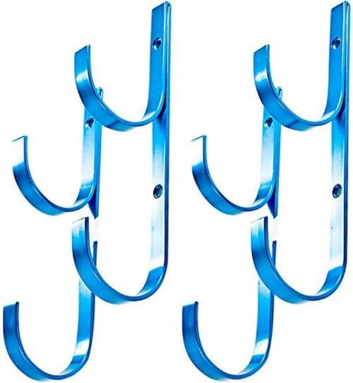 Swimming Pool Aluminum Pole Hanger Set, Blue, 2-Pack (4 Hooks), for 2PK-Blue