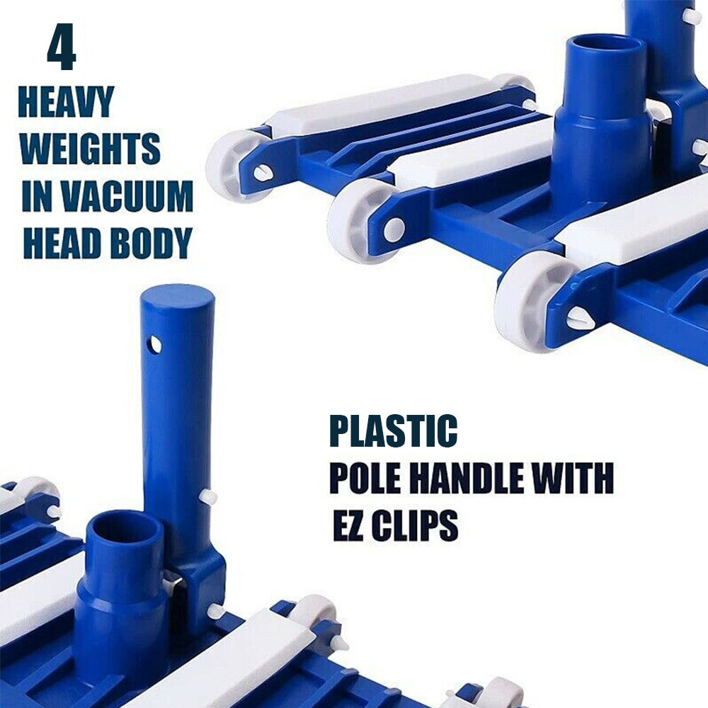 In-Ground & Above Ground Swimming Pool Weighted Vacuum Head w/ Side Brushes