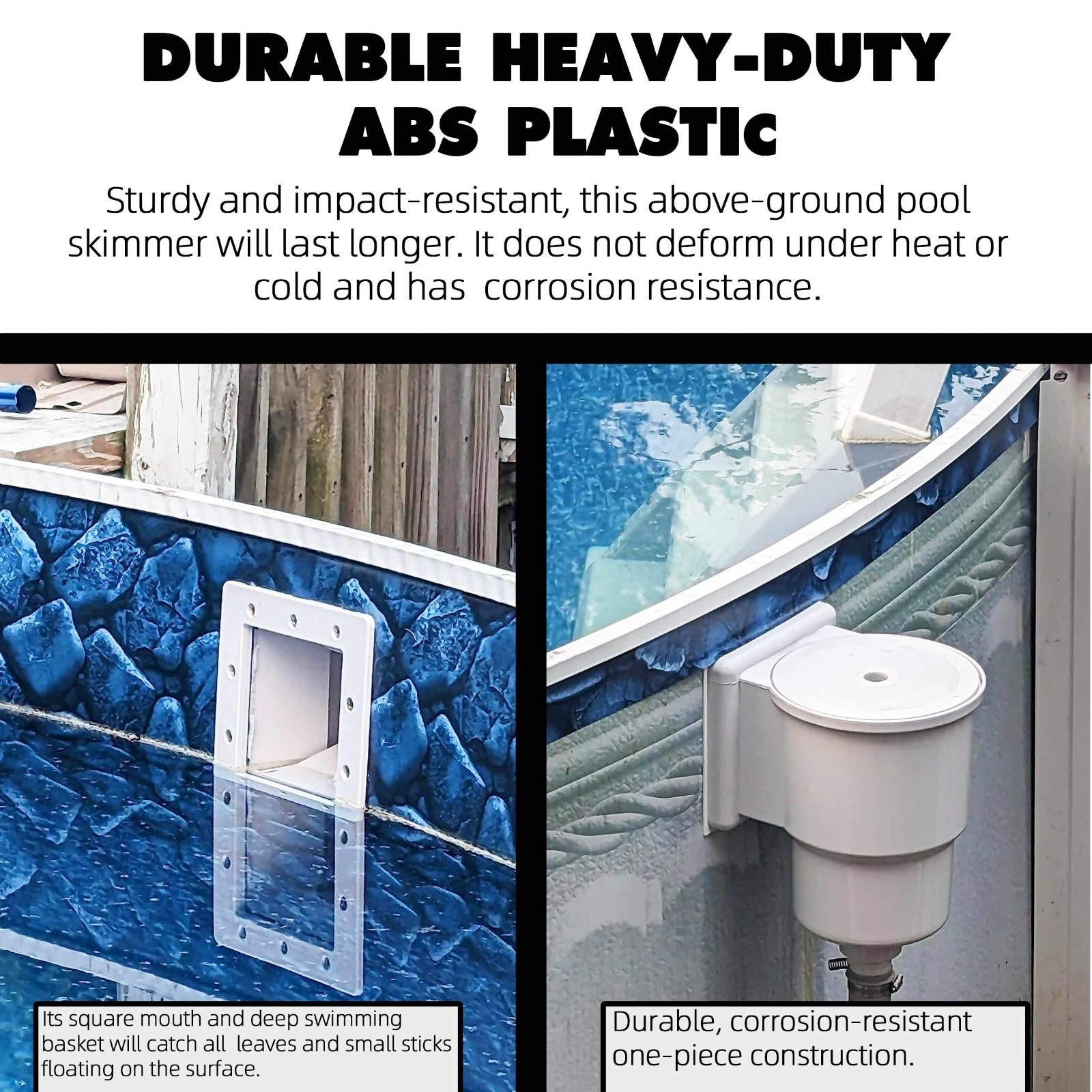 Universal Fit Above Ground Pool Skimmer Kit – Thru-Wall Accessory, 6&Prime; Opening