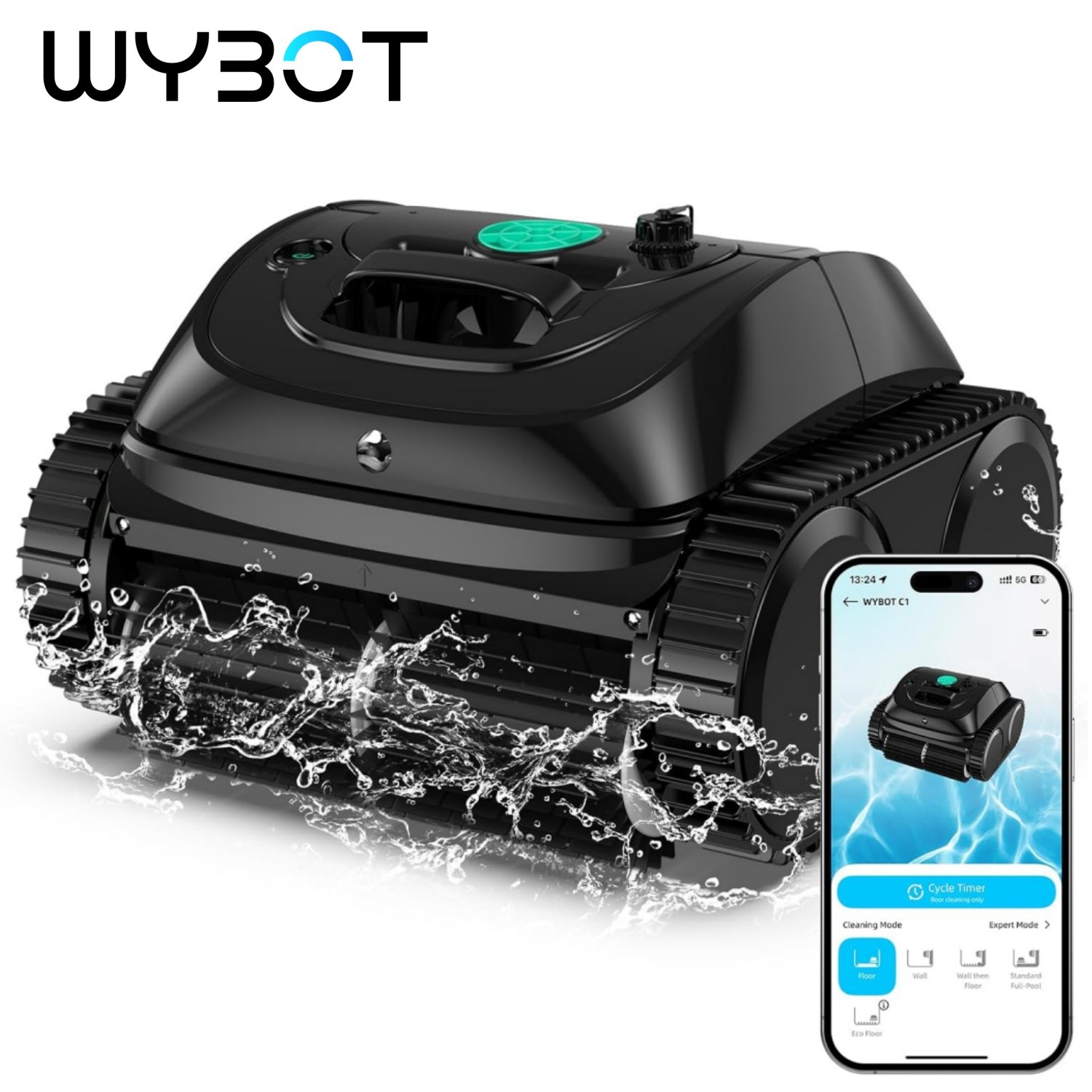 WYBOT C1 Cordless Robotic Pool Cleaners Pool Vaccum Wall Climbing 3038 GPH Hot