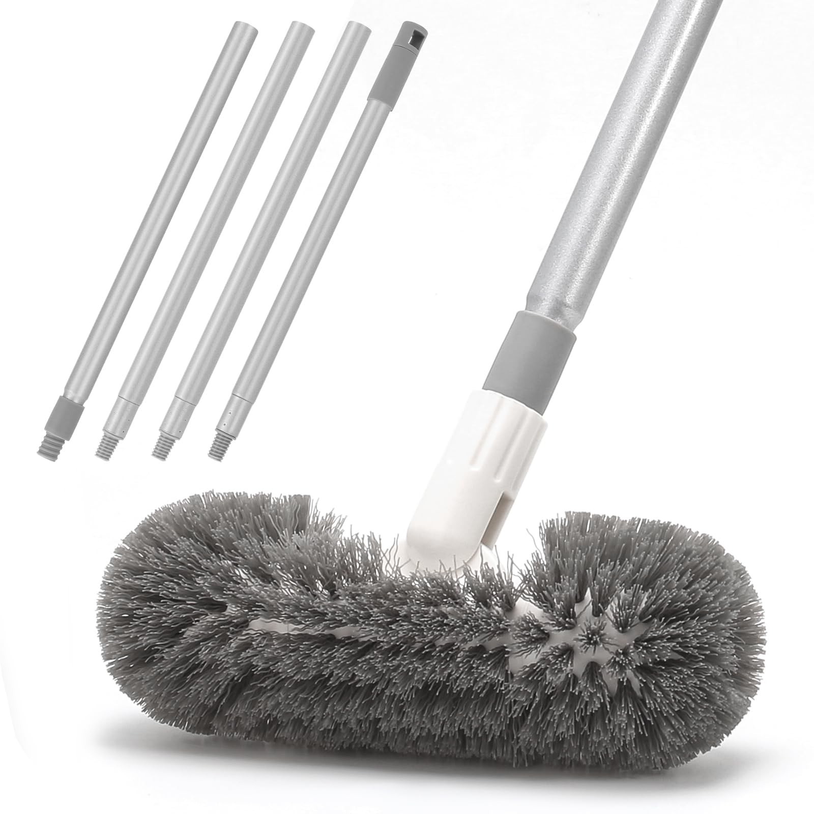 51&Prime; Deck Brush with 360° Swivel Scrubber for Boat, Pool, Tile, and Patio