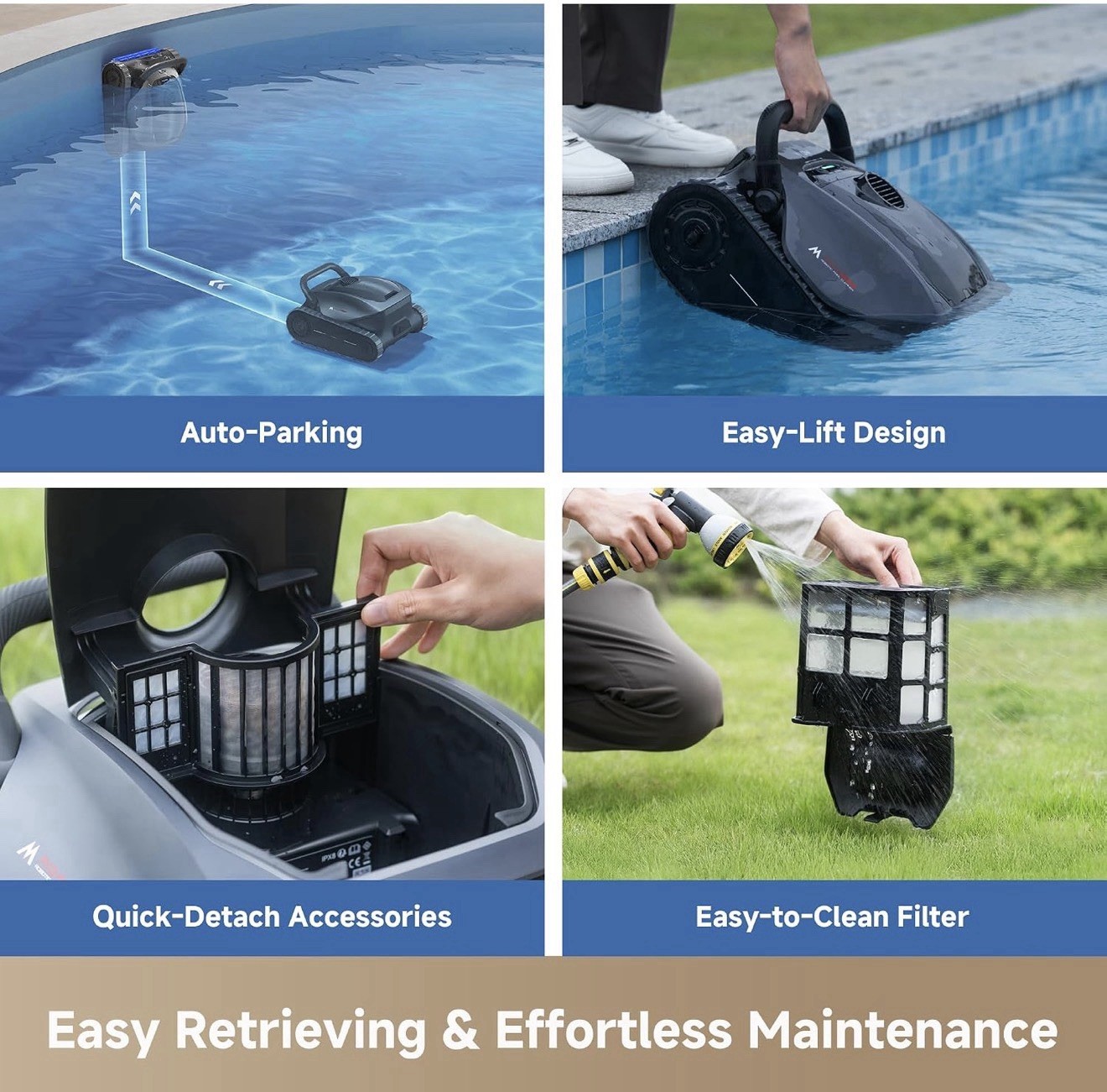 Mova Diver A10 Cordless Robotic Pool Vacuum Cleaner 6000GPH Suction 240min