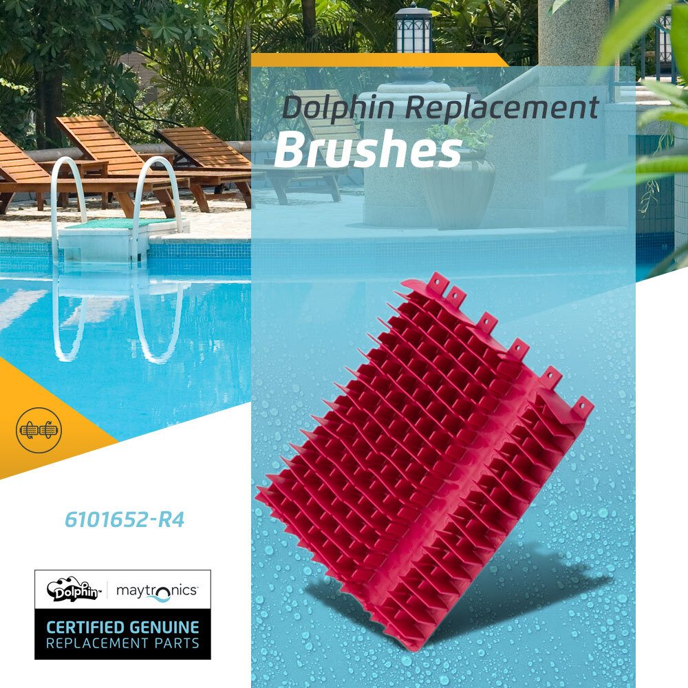 Dolphin Red Climbing Brushes 4 Pack for Triton Plus Supreme & Wave Cleaners