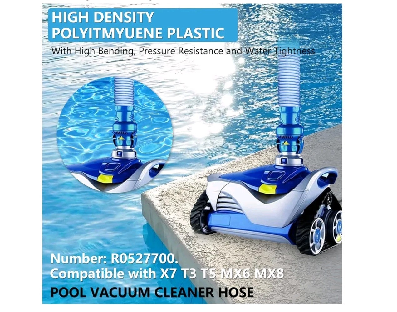 5-Pack 39&Prime; Pool Cleaner Hose for Zodiac MX6 MX8 X7 T3 T5 R0527700 Twist Lock