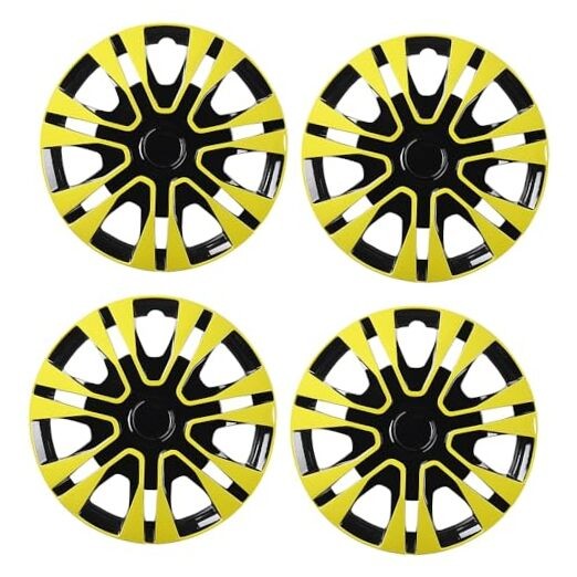 Yellowish Green Hubcap Wheel Cover 14 inch Black with Yellowish Green