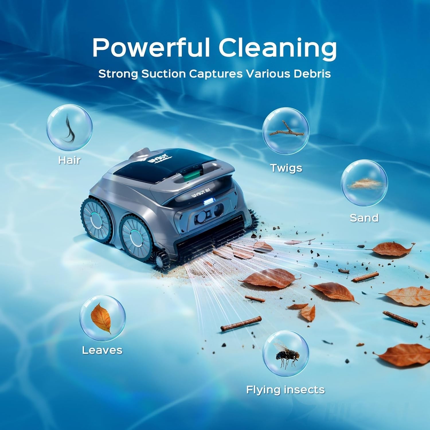 B1 Robotic Pool Cleaner, Floor and Wall Cleaning, Cordless Pool Vacuum for Ingro