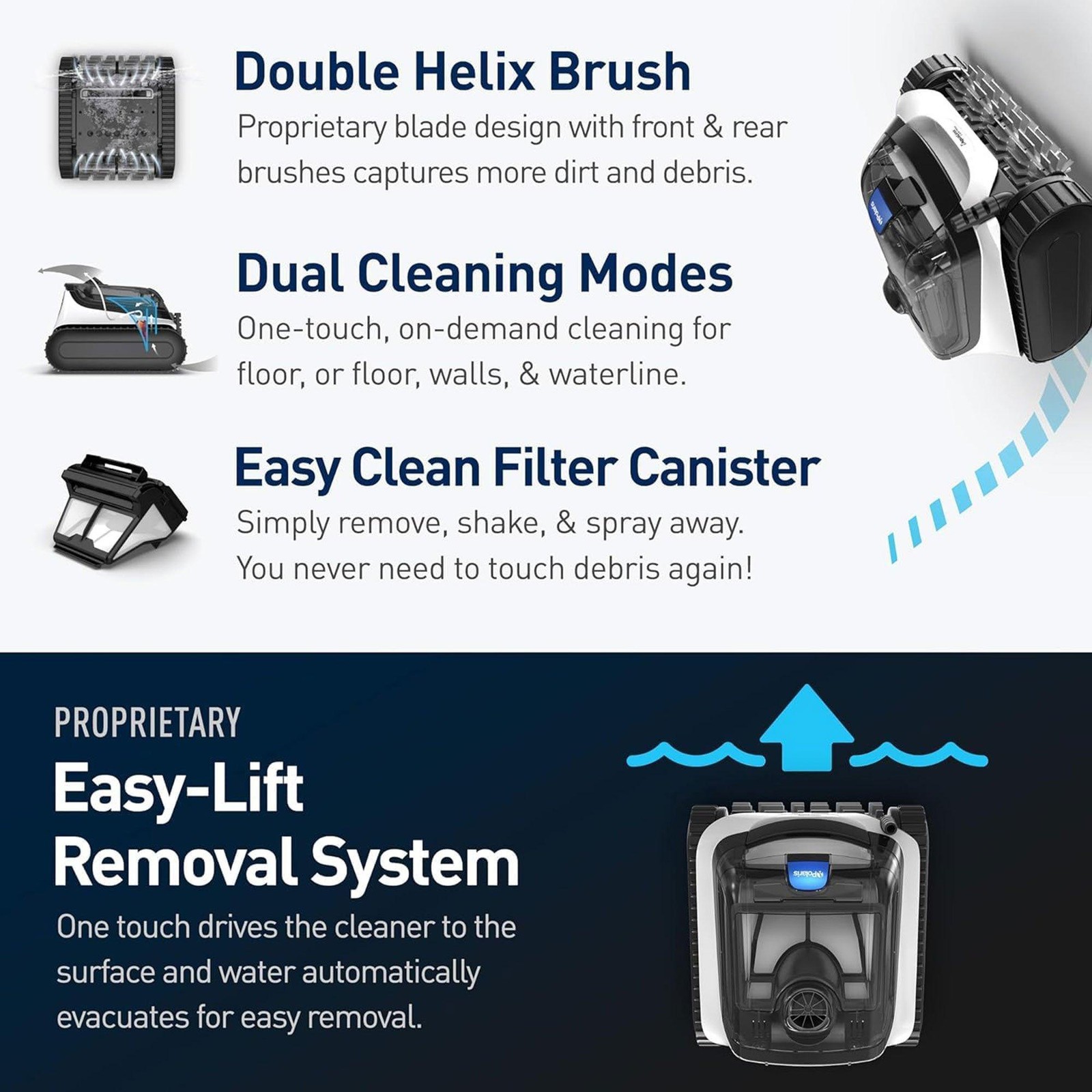 The Polaris PCX 868 iQ Robotic Pool Cleaner With iAquaLink app control and Caddy