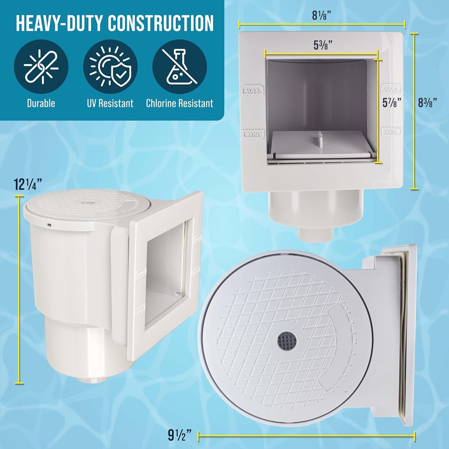 Thru-Wall Pool Skimmer Kit – Universal Set, ABS Construction