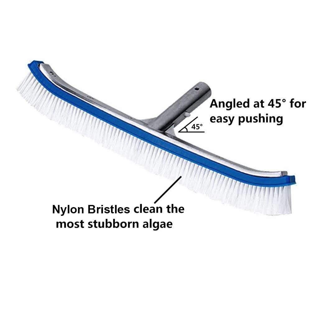 18 Inch Heavy Duty Swimming Pool Brush for Cleaning Pools Walls Tiles Floors
