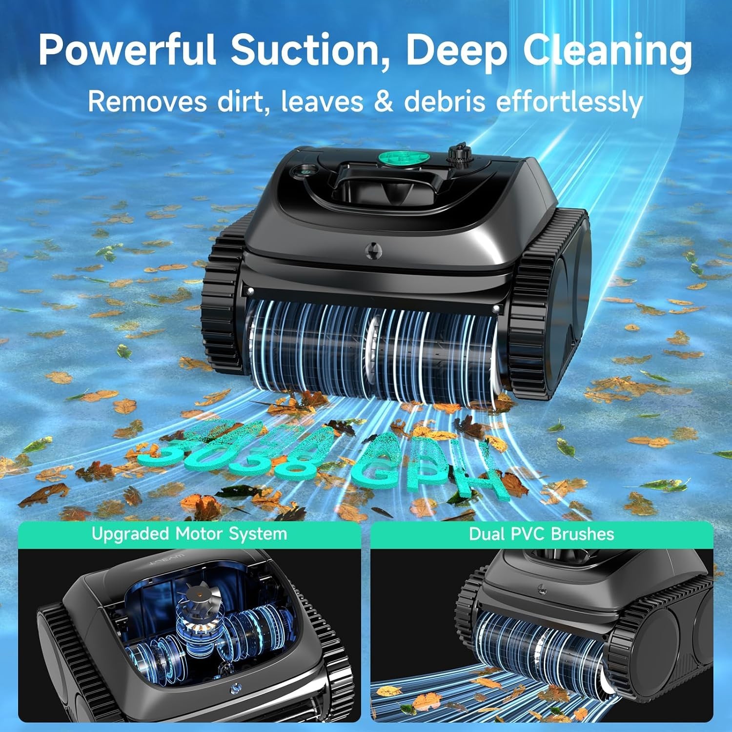 WYBOT C1 Cordless Robotic Pool Cleaners Wall Climb Pool Robot Up to 1,614 Sq.ft