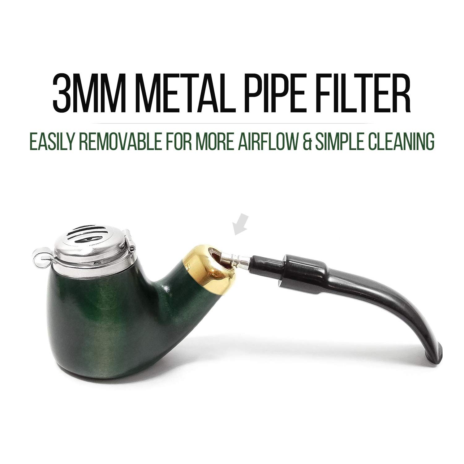 Mr. Brog Full Bent Smoking Tobacco Pipe – Model 1 Count (Pack of 1), Green