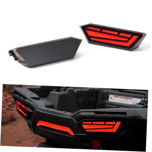 LED Tail Lights for Polaris RZR 900/1000 Accessories 2014-2019, Smoked Black