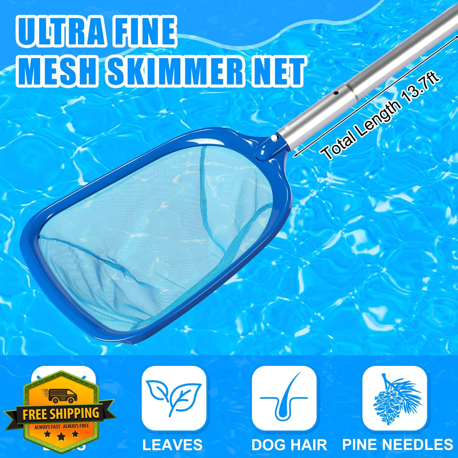 Innconee 4 Pcs Pool Vacuum Kit 13&Prime; Vacuum Head