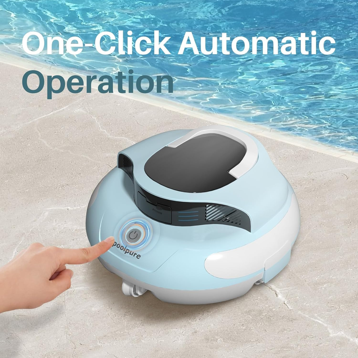 Cordless Robotic Pool Cleaner with Dual 30W Motors, 5000Mah Battery, 120 Minutes