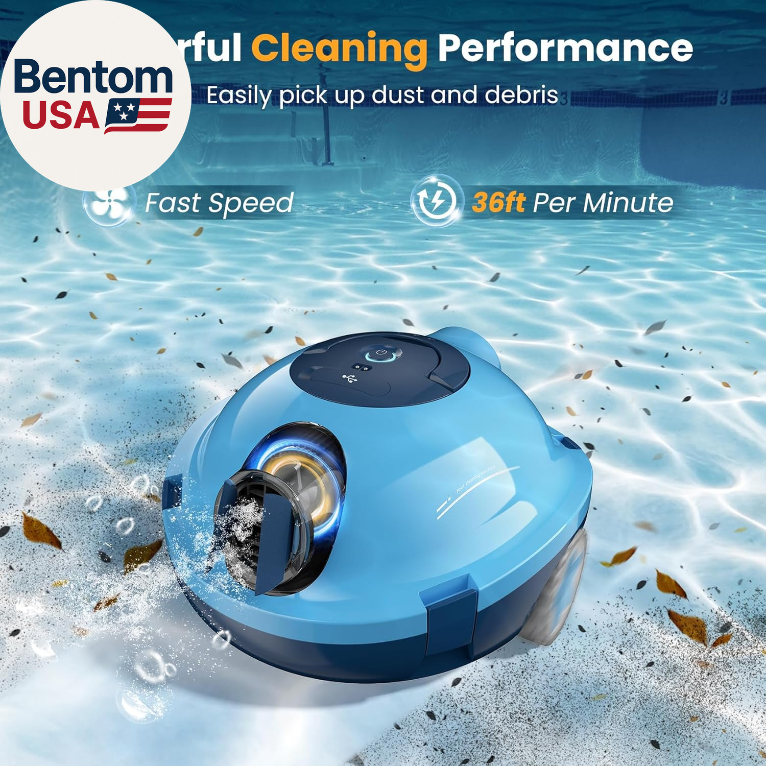 Y10 Cordless Robotic Pool Cleaner, Automatic Pool Vacuum -120 Mins Runtime, Powe