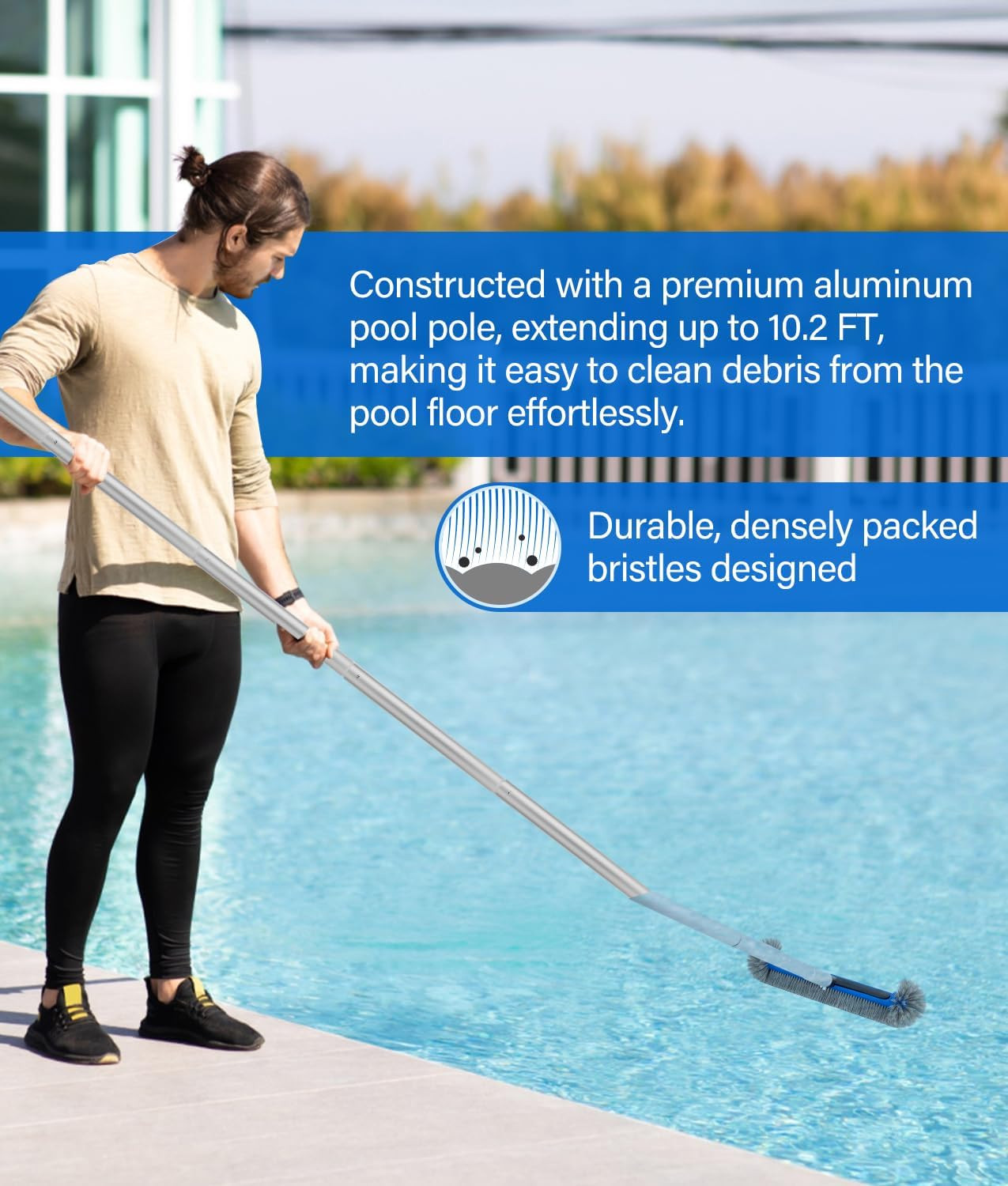 4-In-1 Deluxe Pool Cleaning Kit, Pool Cleaning Tools with 10Ft Adjustable Pole,