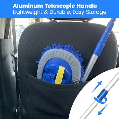 41&Prime; Car Cleaning Brush with Telescopic Handle Aluminum Alloy Long Rod,
