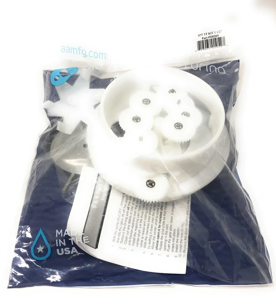 Top Feed Complete 6 Port T-Valve Rebuild Gear Kit – Pentair In-Floor(A&A)