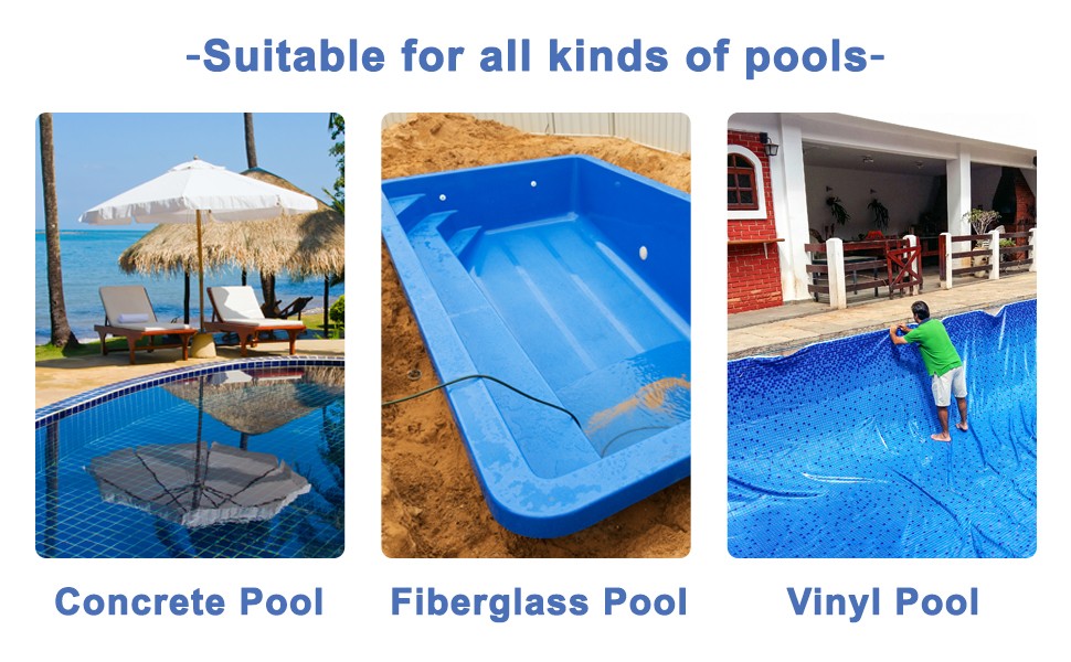 Pool Brush Head for Cleaning Walls, Steps & Corners, Rotatable Hand Scrub