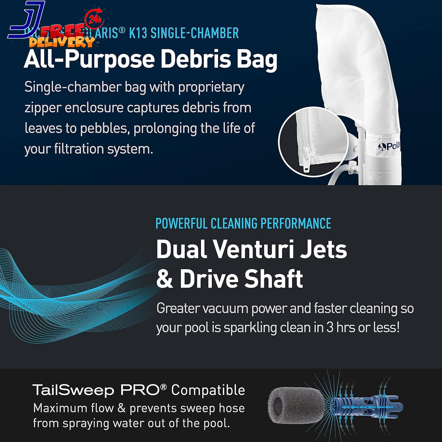 Sweep 280 Pressure Side In Ground Pool Cleaner Double Venturi Jet Powered